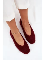 Dámské Baletky S Kožíškem Typu Beránek Bordové Zimira