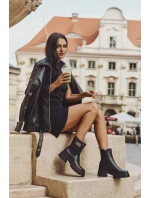 Dámské kotníkové boty se zlatým detailem zateplené černé Serene