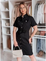 LOVE ME MIDI midi košilové šaty černé FashionStreet EY2596