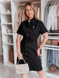 LOVE ME MIDI midi košilové šaty černé FashionStreet EY2596