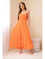 Dámské viskózové šaty s elastickým vrškem oranžová