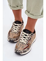 Dámské sportovní tenisky s potiskem Big Star TT274333 Béžové