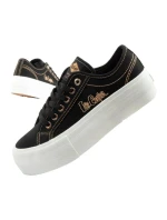 Lee Cooper dámská sportovní obuv na platformě černá se zlatými dámskými teniskami