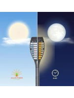 DANCING FLAMES SOLAR LAMP 12 LED SMD 7,5x7,5x46,5 cm šedá