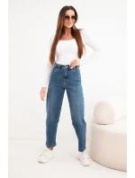 Dámské džíny s širokými nohavicemi a vysokým pasem M.Sara modré