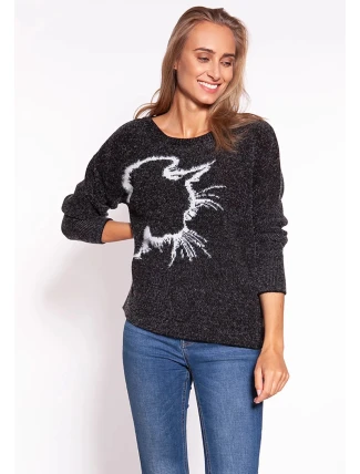 Dámský svetr SWE265 černý - MKM Dámský svetr SWE265 černý - MKM