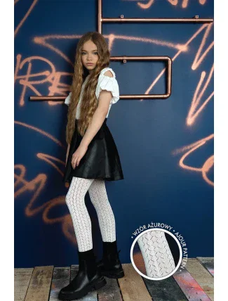 DR2224 DÍVČÍ PUNČOCHOVÉ KALHOTY S PROLAMOVANÝM VZOREM SEQUOIA