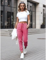 Dámské velurové růžové tepláky FashionStreet UY2839 Dámské velurové růžové tepláky FashionStreet UY2839