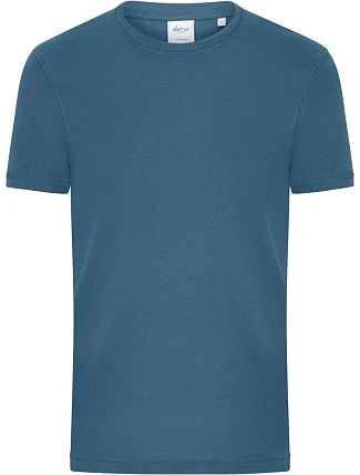 Daiber 8040 Pánské bio tričko s jemným žebrováním 02.8040 dusty blue