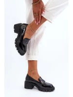 Dámské mokasíny na masivním podpatku Big Star NN274055 Černé