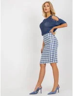 Dámská sukně LK SD 506462.12P bílo modrá - FPrice