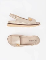 Exkluzívní zlaté dámské  sandály platforma