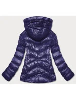 Tmavě modrá krátká dámská zimní bunda (23066-215)