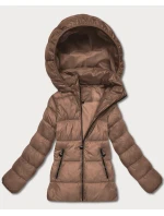 Dámská prošívaná zimní bunda ve velbloudí barvě v délce k bokům (T3-2656#-305) Dámská prošívaná zimní bunda ve velbloudí barvě v délce k bokům (T3-2656#-305)