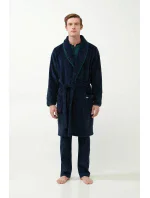 Vamp - Klasický modrý fleecový župan 21607 - Vamp Vamp - Klasický modrý fleecový župan 21607 - Vamp