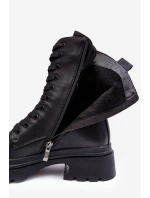 Ocieplané Kožené Workery Botky SBarski MR870-25 Černé