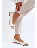 Zazoo 2890 Kožené baleríny bílo-zlaté Zazoo 2890 Kožené baleríny bílo-zlaté