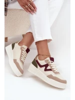 Dámské tenisky na platformě se zlatými vložkami Béžové Zalvra