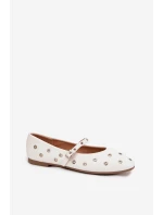Dámské baleríny se stříbrnými prvky bílé Marivon Dámské baleríny se stříbrnými prvky bílé Marivon