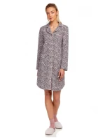 Dámská noční košile 15446 - 271 šedá/růžová se vzorem - Vamp Dámská noční košile 15446 - 271 šedá/růžová se vzorem - Vamp