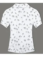 Dámská halenka s límečkem a vzorem zeber (AWY2011D) bílá - Fashion Dámská halenka s límečkem a vzorem zeber (AWY2011D) bílá - Fashion