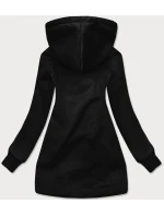 Černá dlouhá dámská rozepínací mikina (AMG815)