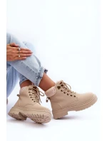 Dámské kožené trapery světle béžové Jette