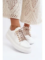 Kožené dámské sportovní boty CheBello 4362 bílé