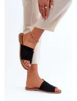 Dámské černé amite semišové pantofle Dámské černé amite semišové pantofle