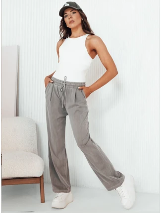 Dámské kalhoty s širokými nohavicemi ASTERS šedé FashionStreet UY2035