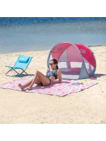 Samonosný plážový stan NILS CAMP NC3142 Červeno-šedý