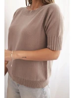Dámský svetr z viskózy s krátkým rukávem fango