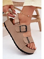 Semišové sandály na platformě Big Star TT274235 Béžové