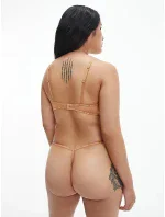 Dámské tanga 2pack QD3788E - W5K - Hnědá - Calvin Klein