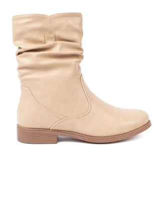 Pohodlné  kotníčkové boty dámské hnědé na plochém podpatku