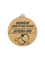 Stříbrná ocelová medaile za druhé místo s gravírováním na laminátu