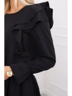 Šaty se svislými volány černé Šaty se svislými volány černé