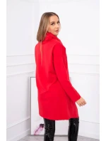 Červená tunika nadměrné velikosti s obálkovou přední částí