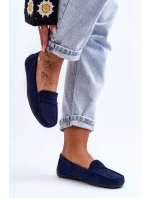 Dámské semišové mokasíny modré Lenvie