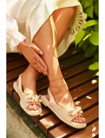 Dámské Sandály S Ozdobami S.Barski KV27-004 Béžové