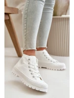 Dámské Tenisky S Kotníkovou Šněrovací Big Star OO274009 Bílé