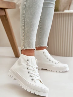 Dámské Tenisky S Kotníkovou Šněrovací Big Star OO274009 Bílé