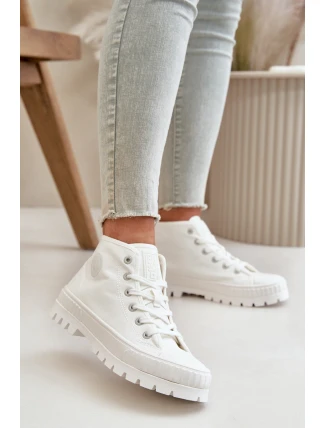 Dámské Tenisky S Kotníkovou Šněrovací Big Star OO274009 Bílé