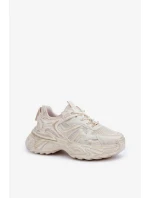 Dámské tenisky s odřením na platformě béžové Seladwen Dámské tenisky s odřením na platformě béžové Seladwen