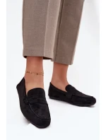 Dámské loafersy mokasíny s plochou podrážkou Roseline – černé
