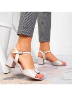 Sergio Leone W SK139F béžové sandály na vysokém jehlovém podpatku