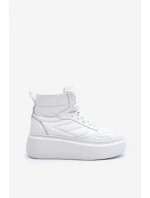 Zazoo 3392/X Dámské Kožené Sportovní Boty Na Platformě Bílé