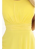 676-3 Svatební šaty s tylovou vrstvou a zvýrazněným pasem - citron limoncello 676-3 Svatební šaty s tylovou vrstvou a zvýrazněným pasem - citron limoncello
