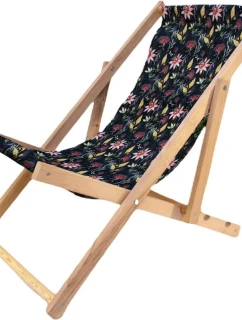 DŘEVĚNÉ LEHÁTKO CLASSIC DARK FLOWERS