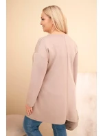 Dámská sukienka Plus Size z viskózy s volným střihem a dlouhým rukávem fango